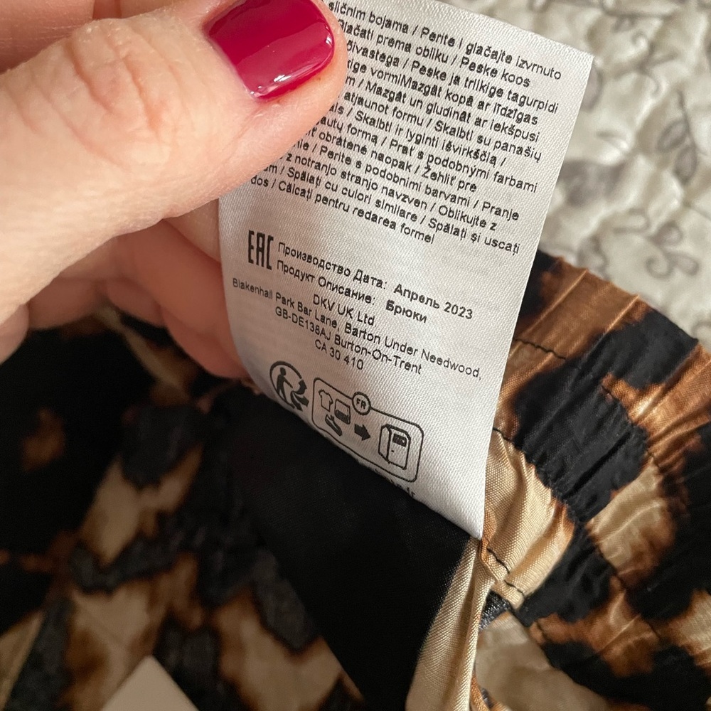 NWT B Young Leopard Print Wide-Leg Pants Size Euro 40. Medium Large - Picture 10 of 11